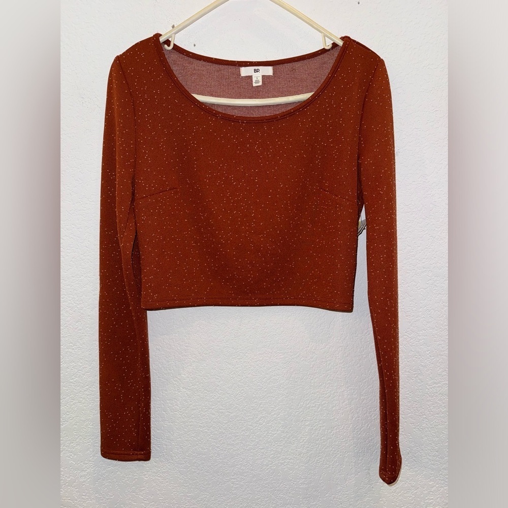 BP Long Sleeve Ribbed Cropped Top NWT